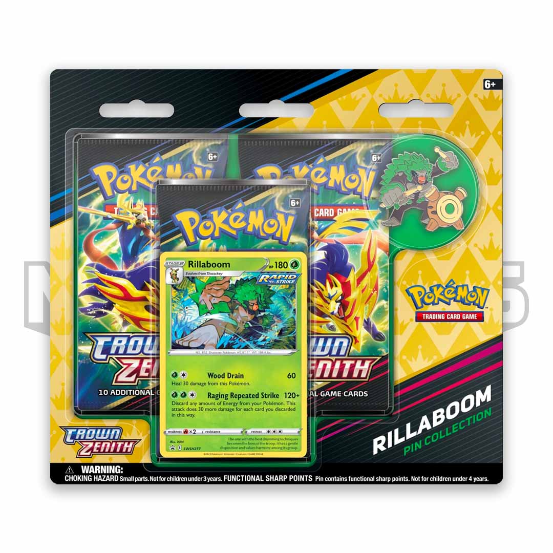 Pokmon TCG: Crown Zenith Rillaboom Pin Collection Pokmon TCG: Crown Zenith Rillaboom Pin Collection