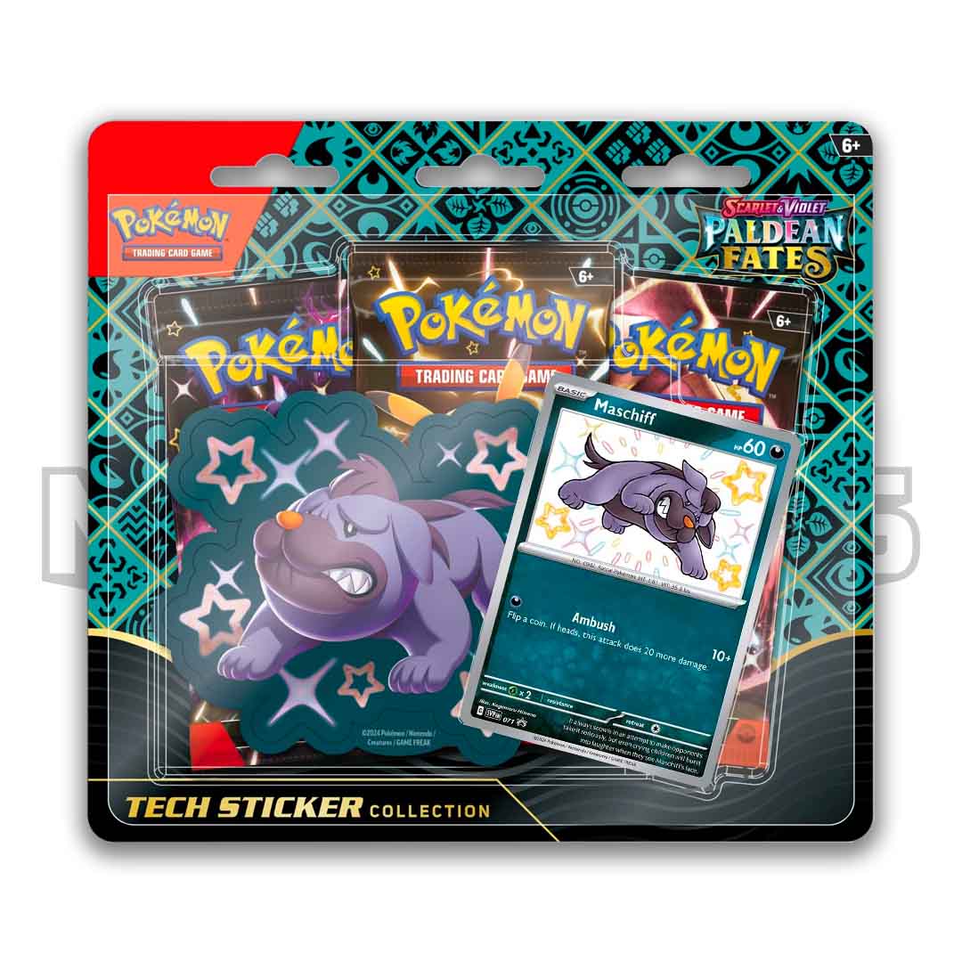 paldean fates tech sticker collection blister packs maschiff
