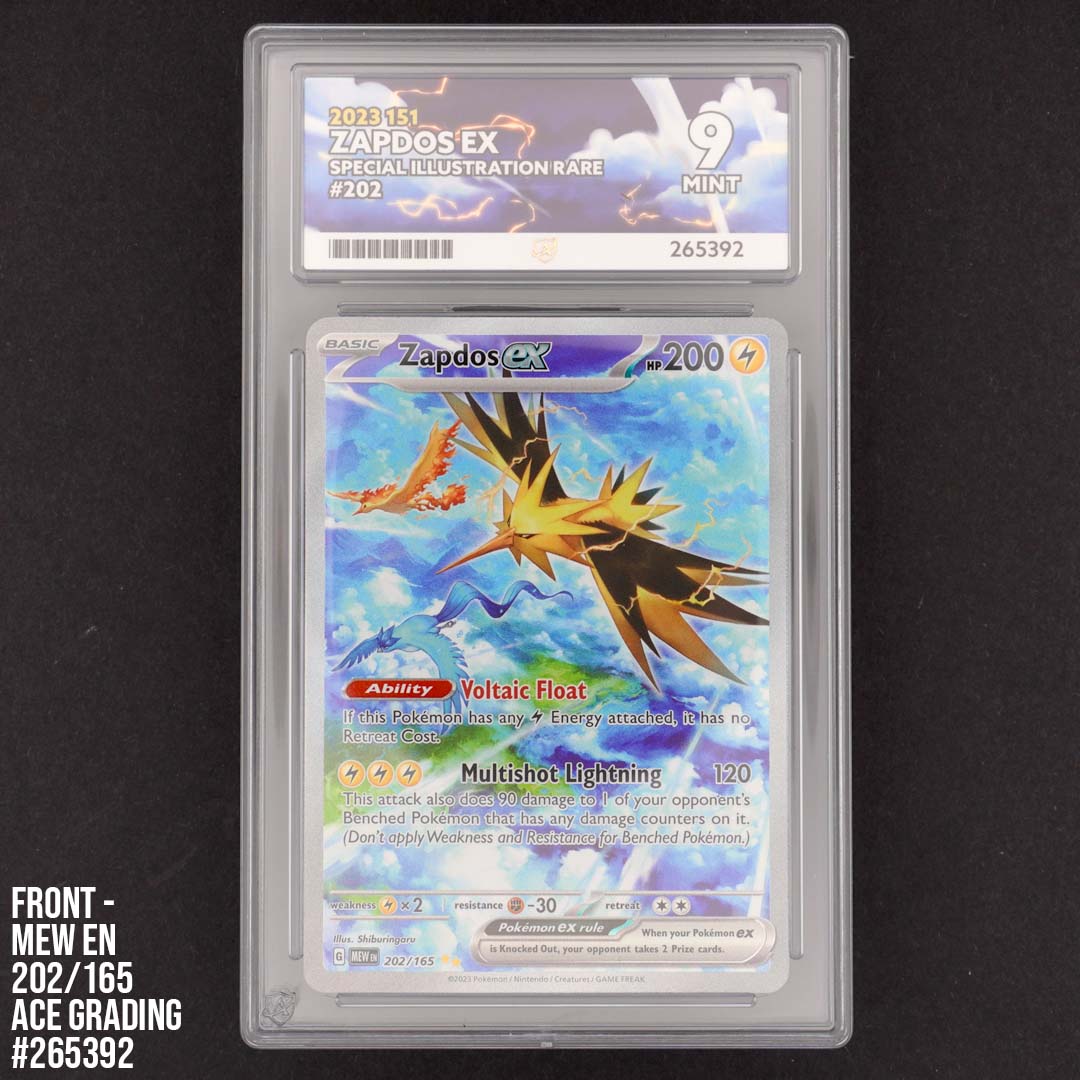 Zapdos ex 202/165 Pokmon 151 | Ace Grading Mint 9 #265392 Zapdos ex 202/165 Pokmon 151 | Ace Grading Mint 9 #265392