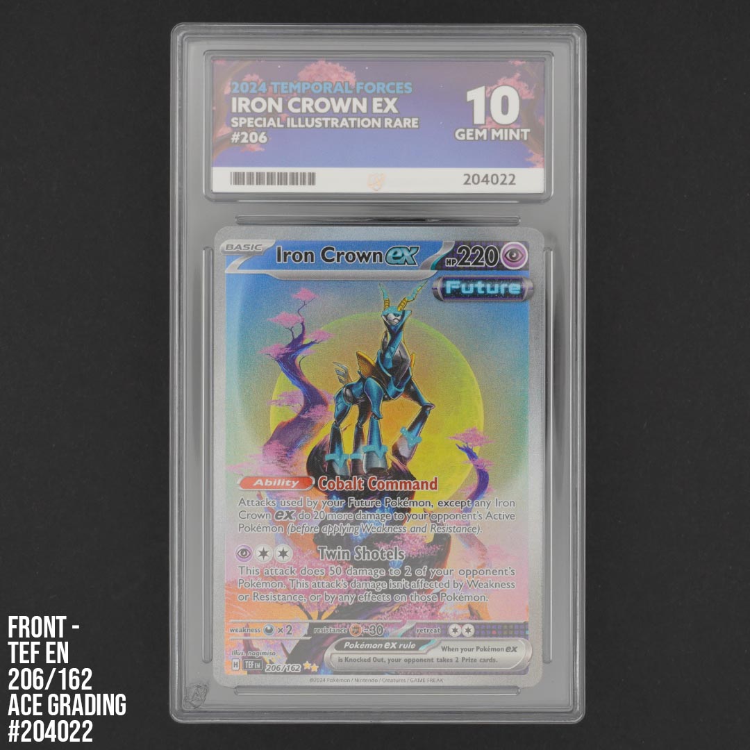 Iron Crown ex 206/162 Temporal Forces | Ace Grading Gem Mint 10 #20402 Iron Crown ex 206/162 Temporal Forces | Ace Grading Gem Mint 10 #20402