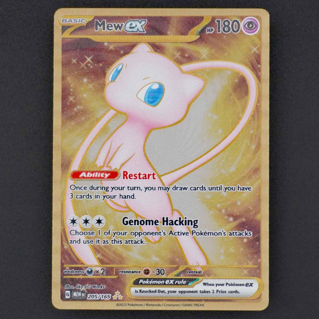 mew ex 205/165 gold metal card