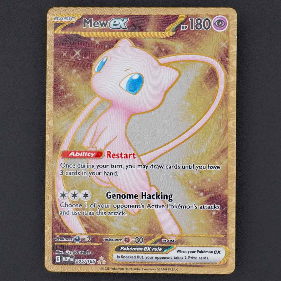 mew ex 205/165 gold metal card