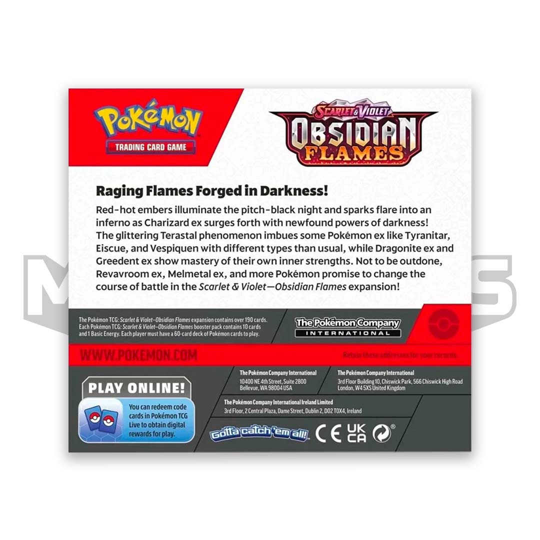 Pokemon obsidian flames booster box description
