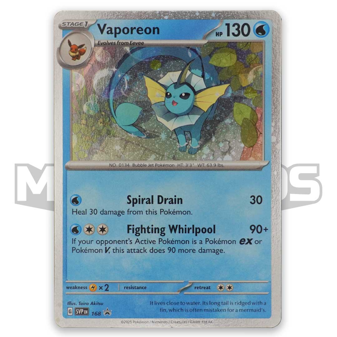 Vaporeon 168 Prismatic Evolutions Cosmos Holo Black Star Promo Card Vaporeon 168 Prismatic Evolutions Cosmos Holo Black Star Promo Card