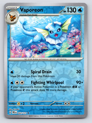 Vaporeon 022/131 SV Prismatic Evolutions (Reverse Holo)