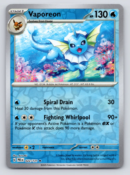 Vaporeon 022/131 SV Prismatic Evolutions (Reverse Holo)