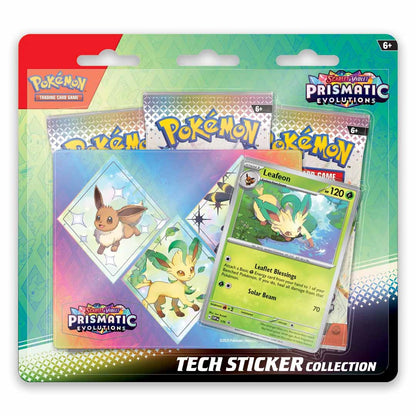 Pokemon prismatic evolutions tech sticker blister pack leafeon