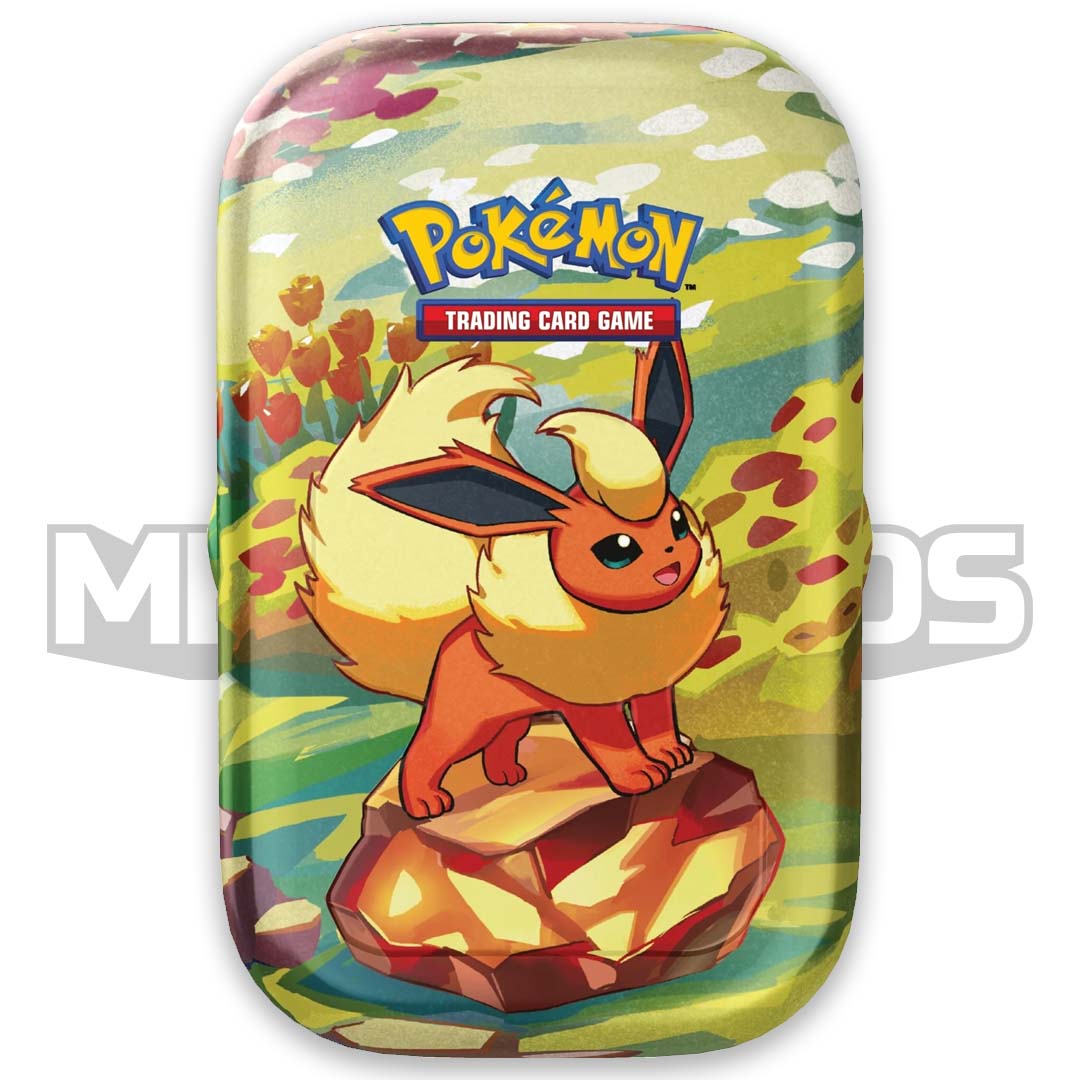 Pokemon scarlet and violet prismatic evolutions mini tins flareon tin