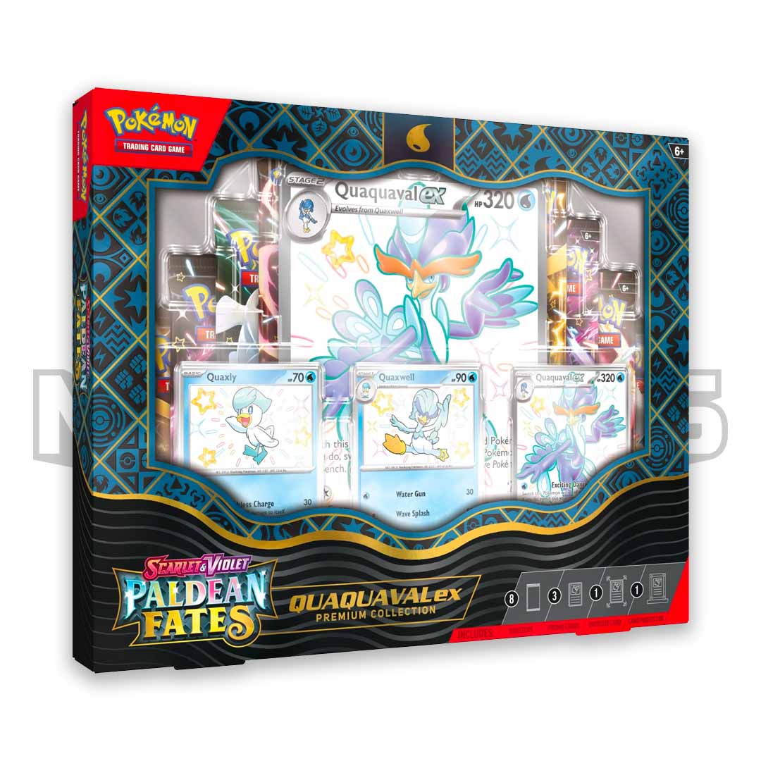 quaquaval ex premium collection box paldean fates pokemon