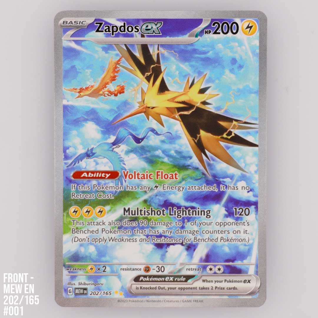 Pokemon 151 zapdos ex 202/165