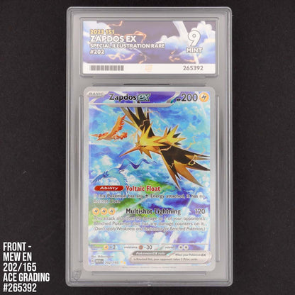 Zapdos ex 202/165 from Pokémon 151 ace grading mint 9 265392