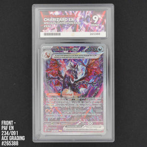 charizard ex special illustration rare 234/091 paldean fates graded with ace grading mint 9