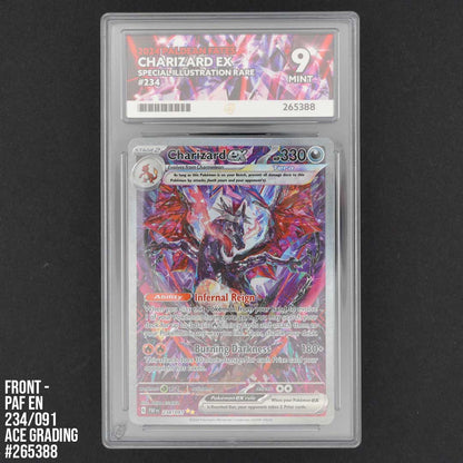 charizard ex special illustration rare 234/091 paldean fates graded with ace grading mint 9