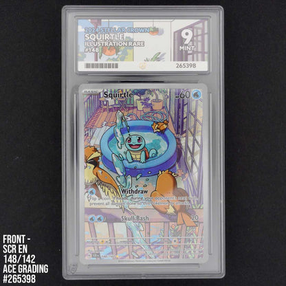 squirtle 148/142 stellar crown mint 9 ace grading