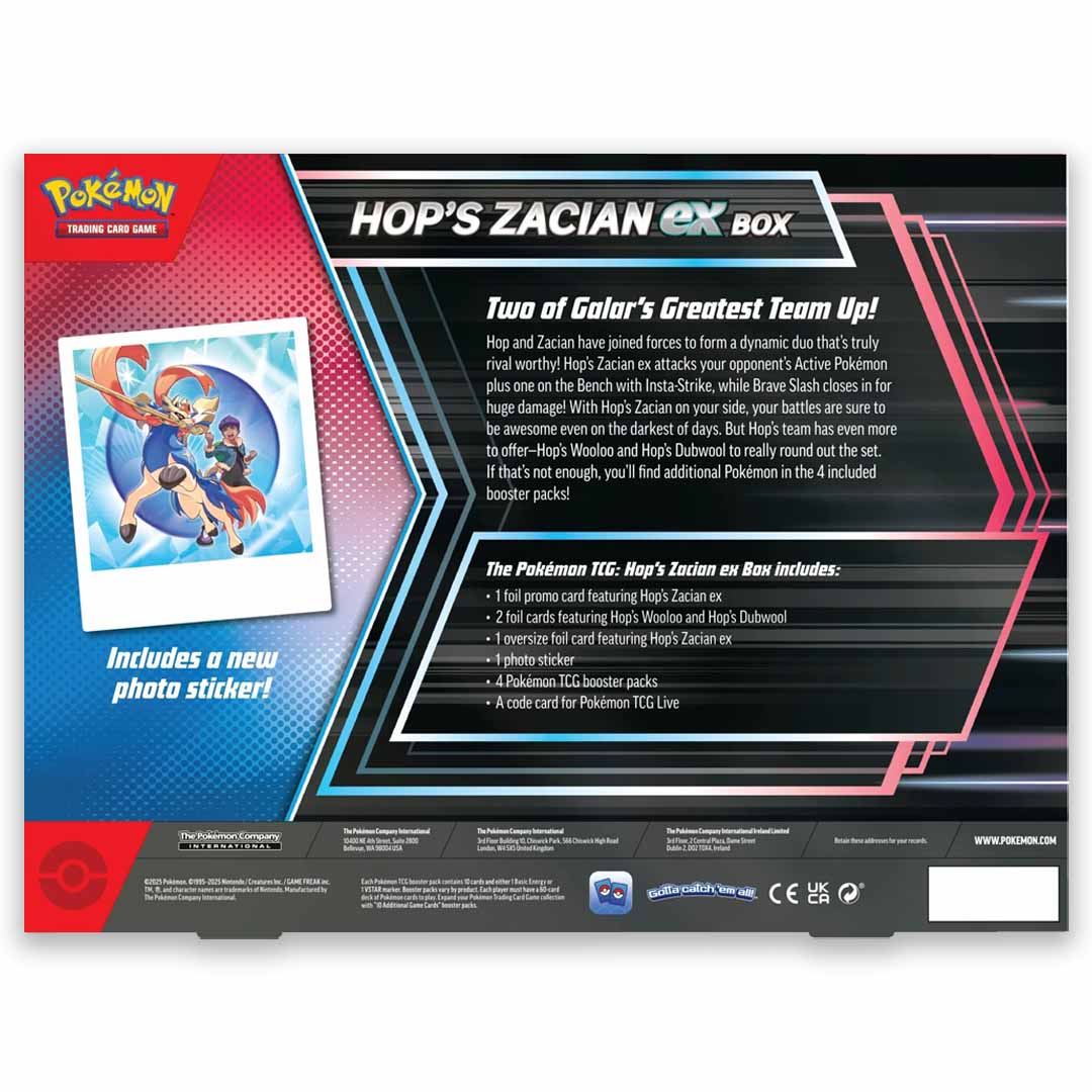 pokemon journey together hops zacian ex box reverse