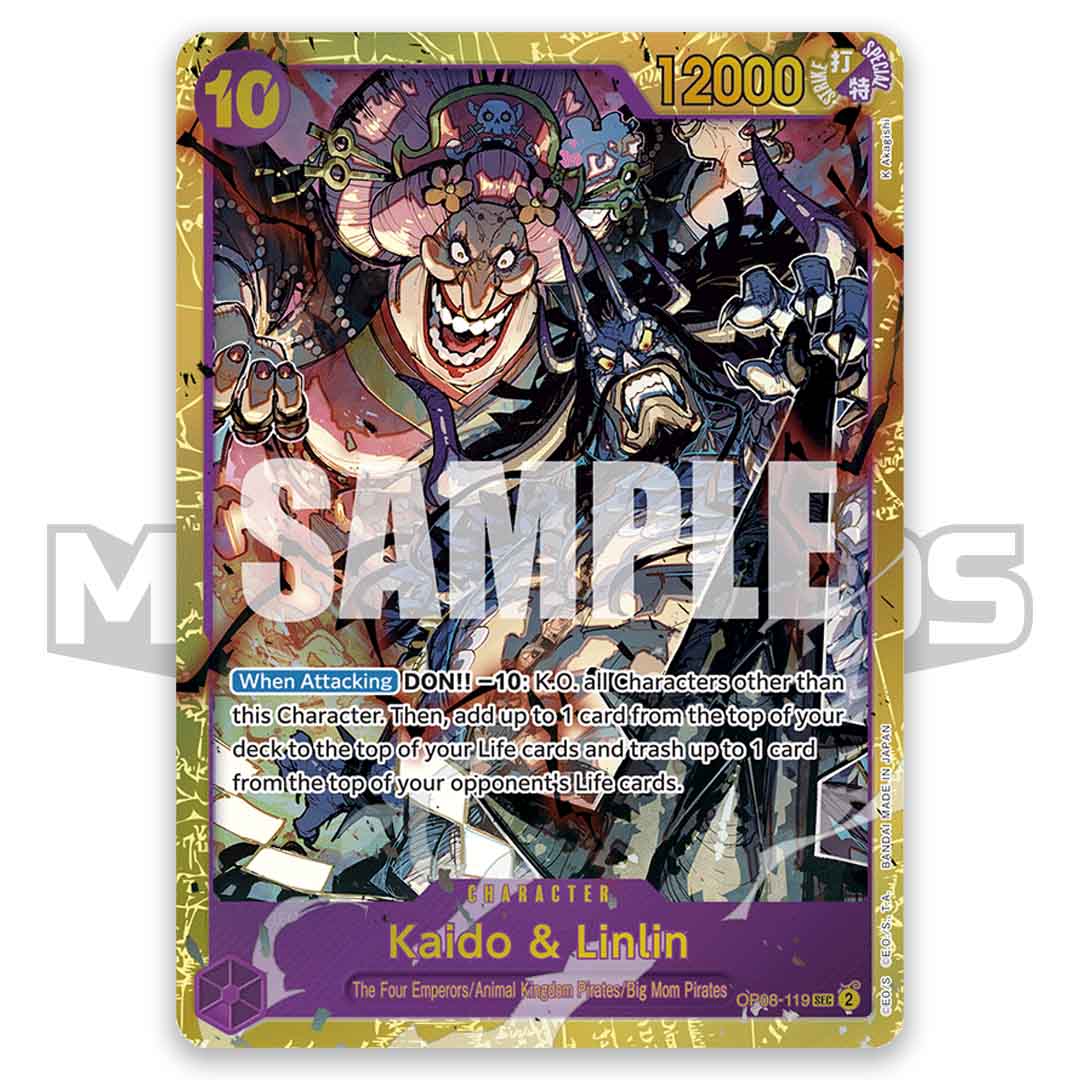 Kaido & Linlin OP08-119 Secret Rare English One Piece TCG Card: Two Legends