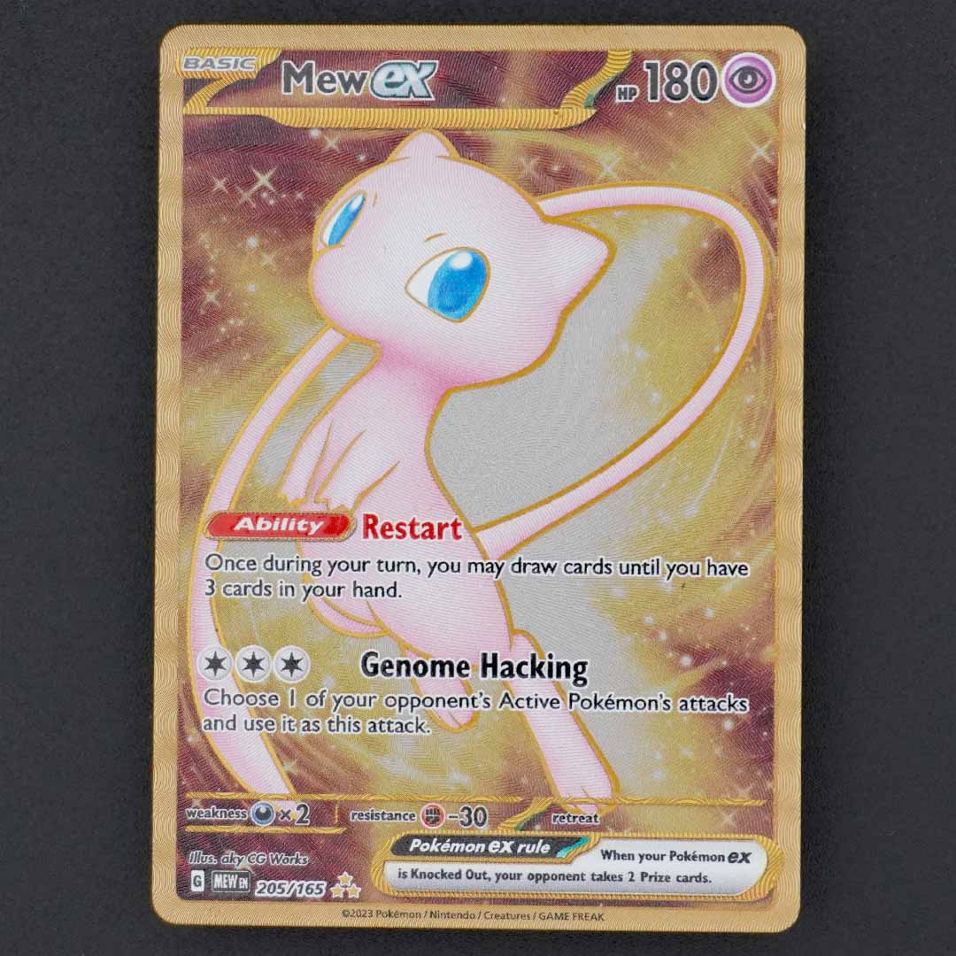 mew ex 205/165 gold metal card 