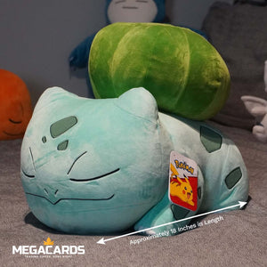 Sleeping Bulbasaur 18" Ultra Soft Pokémon Plushie Toy with size