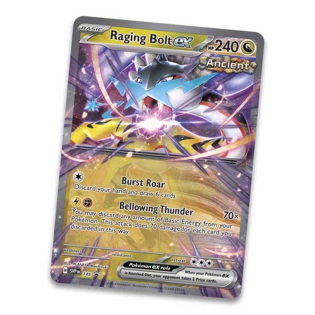 Max Rarity Raging Bolt Pokémon TCG: Paradox Destinies Raging Bolt ex Tin
