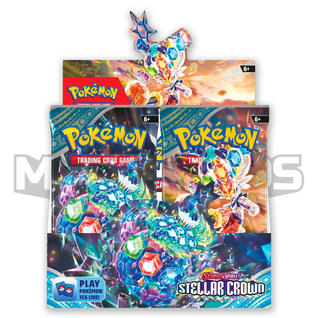 Pokemon scarlet and violet stellar crown booster box display