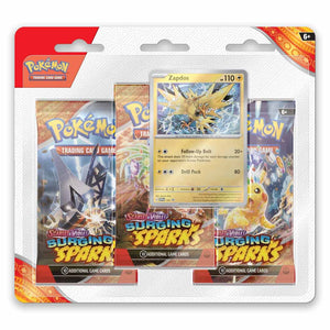 pokemon scarlet and violet surging sparks 3 pack blister zapdos